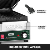 Waring Commercial WPG200 - 7.75" x 14.5" Grooved Panini Grill