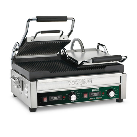 Waring Commercial WPG300 - 17" x 9.25" Grooved Double Panini Grill