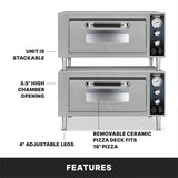 Waring Commercial WPO500 - Electric Countertop Pizza Deck Oven - 18" x 18" x 4" Deck