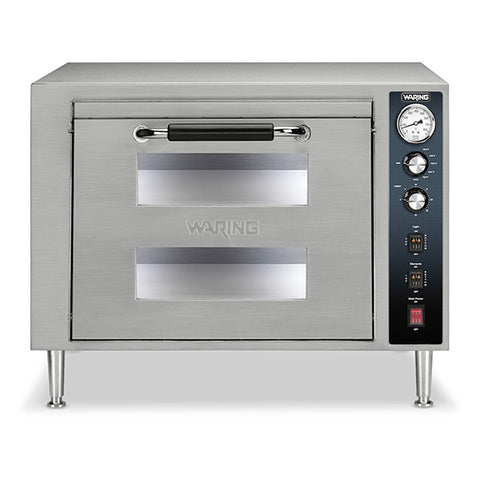 Waring Commercial WPO700 - Electric Double Deck Single Chamber Countertop Pizza Oven - 18" x 18" Decks