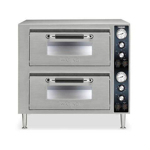 Waring Commercial WPO750 - Electric Double Deck Countertop Pizza Oven - 18" x 18" x 4" Decks