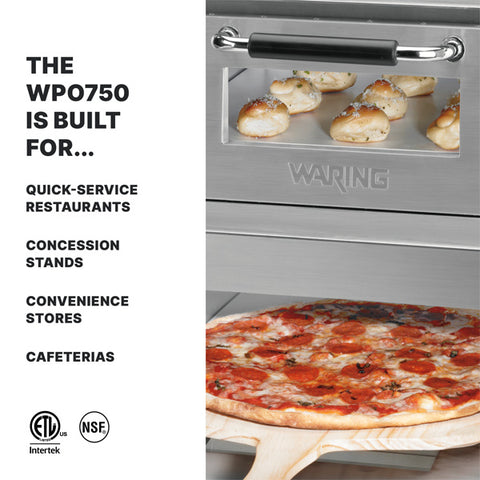 Waring Commercial WPO750 - Electric Double Deck Countertop Pizza Oven - 18" x 18" x 4" Decks