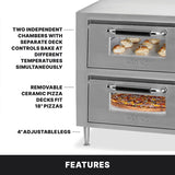 Waring Commercial WPO750 - Electric Double Deck Countertop Pizza Oven - 18" x 18" x 4" Decks