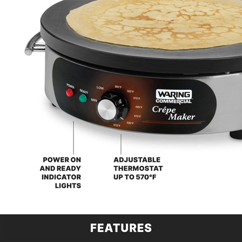 Waring Commercial WSC160X - 16" Electric Crepe Maker - 120v