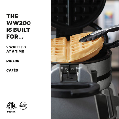 Waring Commercial WW200 - Double Belgian Waffle Maker - 120v, Rotary