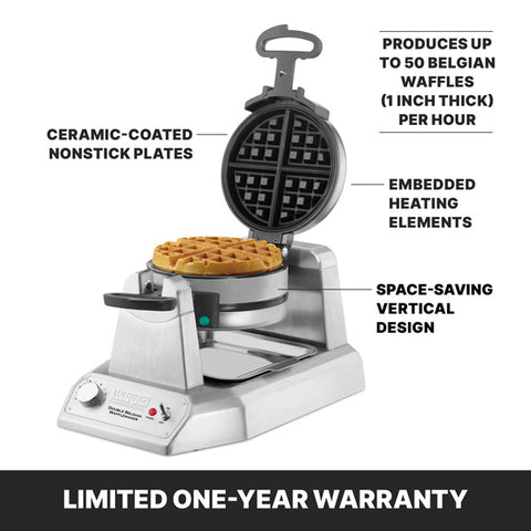 Waring Commercial WW200 - Double Belgian Waffle Maker - 120v, Rotary
