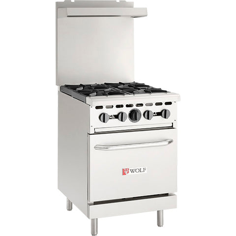 Wolf by Vulcan WX24-4B - 24" Commercial Gas Range with 4 Open Burners