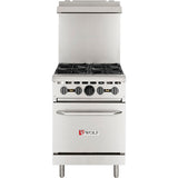 Wolf by Vulcan WX24-4B - 24" Commercial Gas Range with 4 Open Burners