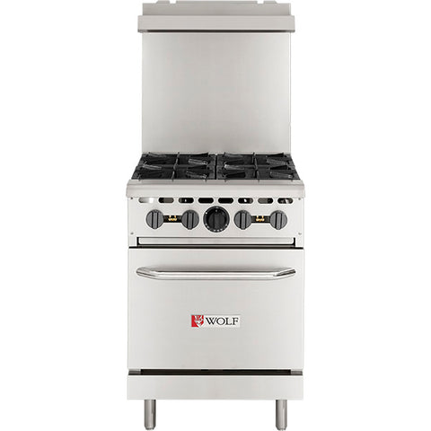 Wolf by Vulcan WX24-4B - 24" Commercial Gas Range with 4 Open Burners