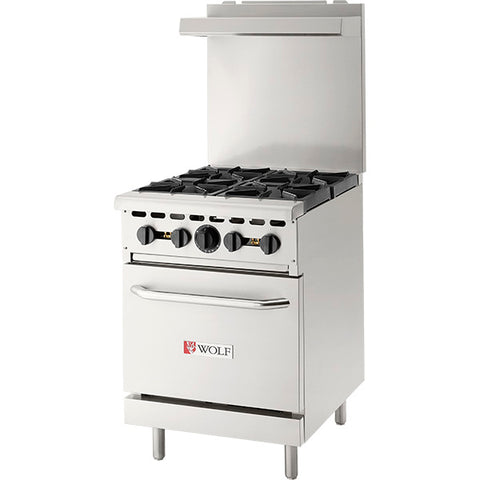 Wolf by Vulcan WX24-4B - 24" Commercial Gas Range with 4 Open Burners