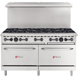 Wolf by Vulcan WX60F-10B - 60" Commercial Gas Range with 10 Open Burners and 2 Ovens