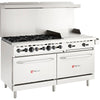Wolf by Vulcan WX60F-6B24G - 60" Commercial Gas Range with 6 Open Burners, 2 Ovens and 24" Griddle