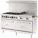 Wolf by Vulcan WX60F-6B24G - 60" Commercial Gas Range with 6 Open Burners, 2 Ovens and 24" Griddle