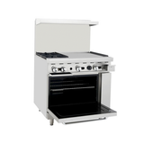 Atosa AGR-2B24GR — 36″ Gas Range with Two (2) Open Burners & 24″ Griddle
