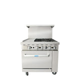 Atosa AGR-4B12GL — 36″ Gas Range with Four (4) Open Burners & 12″ Griddle