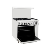 Atosa AGR-4B12GR — 36″ Gas Range with Four (4) Open Burners & 12″ Griddle