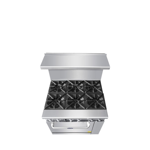 Atosa AGR-6B — 36″ Gas Range with Six (6) Open Burners