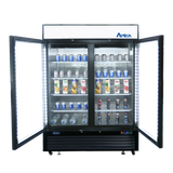 Atosa MCF8723GR — Black Cabinet Two (2) Glass Door Merchandiser Cooler