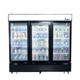 Atosa MCF8728GR — Black Cabinet Three (3) Glass Door Merchandiser Freezer