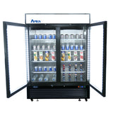 Atosa MCF8732GR — Black Cabinet Two (2) Glass Door Merchandiser Freezer