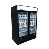 Atosa MCF8732GR — Black Cabinet Two (2) Glass Door Merchandiser Freezer