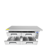 Atosa MGF8454GR — 76″ Refrigerated Chef Base, Extended Top