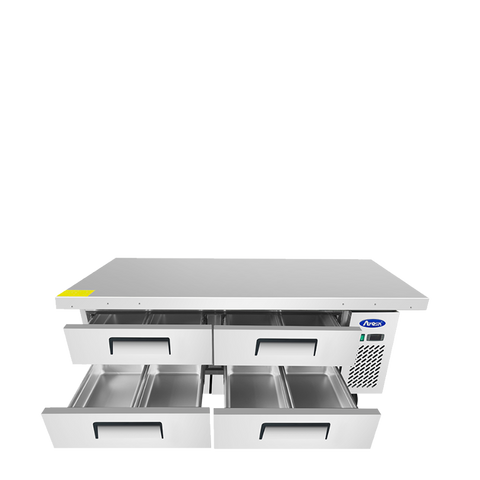 Atosa MGF8454GR — 76″ Refrigerated Chef Base, Extended Top
