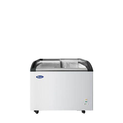 Atosa MMF9110 — Curved Glass Top Chest Freezer (9 cu ft)