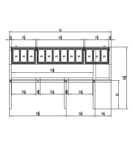Atosa MPF8203GR — 93″ Refrigerated Pizza Prep. Table