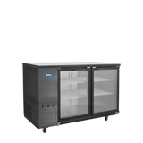 Atosa SBB48GGRAUS2 — 48″ Black Shallow Depth Back Bar Cooler with Glass Doors