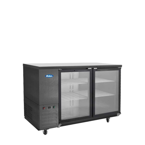 Atosa SBB48GGRAUS2 — 48″ Black Shallow Depth Back Bar Cooler with Glass Doors