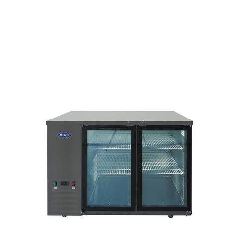 Atosa SBB48GGRAUS2 — 48″ Black Shallow Depth Back Bar Cooler with Glass Doors