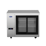 Atosa SBB48SGGRAUS2 – 48″ Black Shallow Depth Back Bar Cooler with Sliding Glass Doors