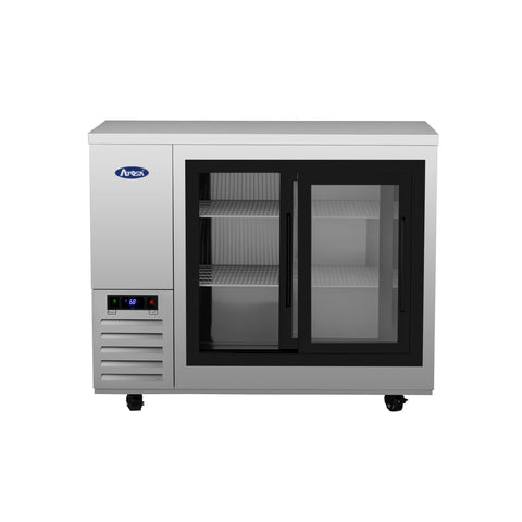 Atosa SBB48SGGRAUS2 – 48″ Black Shallow Depth Back Bar Cooler with Sliding Glass Doors