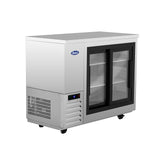 Atosa SBB48SGGRAUS2 – 48″ Black Shallow Depth Back Bar Cooler with Sliding Glass Doors
