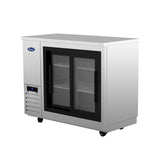 Atosa SBB48SGGRAUS2 – 48″ Black Shallow Depth Back Bar Cooler with Sliding Glass Doors