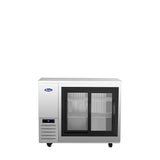 Atosa SBB48SGGRAUS2 – 48″ Black Shallow Depth Back Bar Cooler with Sliding Glass Doors