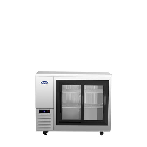 Atosa SBB48SGGRAUS2 – 48″ Black Shallow Depth Back Bar Cooler with Sliding Glass Doors