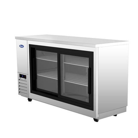 Atosa SBB59GGRAUS2 — 59″ Black Shallow Depth Back Bar Cooler with Glass Doors