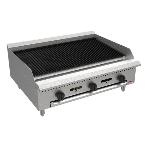 BakeMax America BACGG36 36 Inch Wide Countertop Radiant Gas Charbroiler