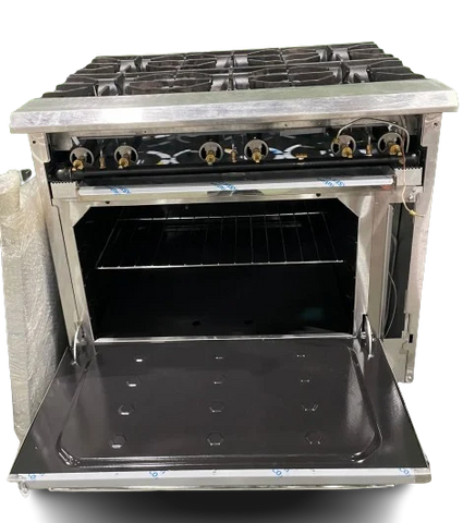 BakeMax America BAS24O 24 Inch Wide 4-Burner Commercial Gas Range with Bakery Oven