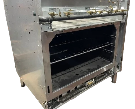 BakeMax America BAS24O 24 Inch Wide 4-Burner Commercial Gas Range with Bakery Oven