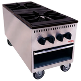 BakeMax America BASPS002 Countertop Dual Burner Manual Gas Stock Pot