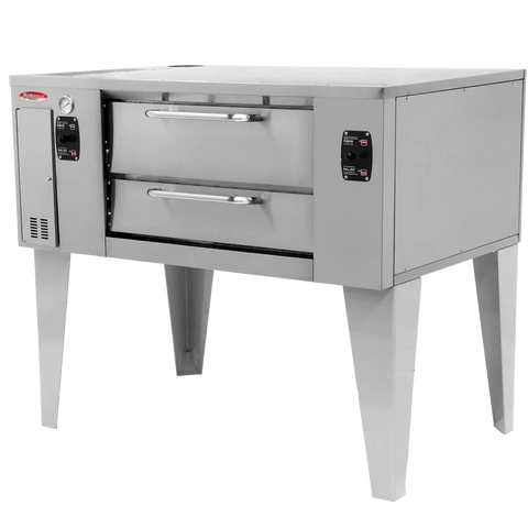 BakeMax BMBPD152 Floor Model 78" Wide Commercial Gas Pizza Stone Deck Oven