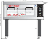 BakeMax BMDDD01 Single Deck Two Pan Wide Floor Model Electric Artisan Stone Deck Oven