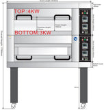 BakeMax BMDDD02 Two Deck Two Pan Wide Floor Model Electric Artisan Stone Deck Oven