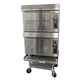 BakeMax BMDGF5 Commercial Floor Model Electric Double Stacked Greaseless Forced Air Fryer