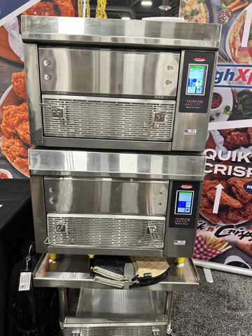 BakeMax BMDRAF Commercial Floor Model Double Stacked Greaseless Forced Air Fryer