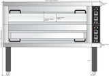 BakeMax BMFD002 Two Deck Four Pan Wide Floor Model Electric Artisan Stone Deck Oven