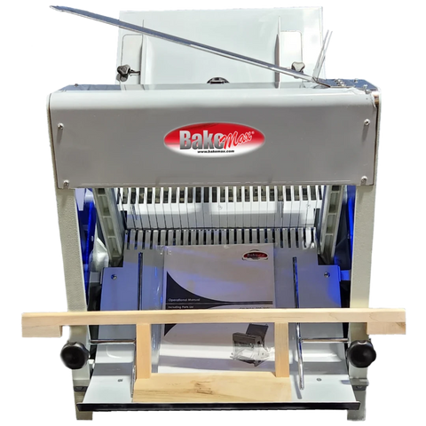BakeMax BMGF002 Heavy Duty Countertop Bakery Gravity Feed Bread Slicer 1/2" Slice Thickness 29 Blades